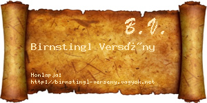 Birnstingl Versény névjegykártya